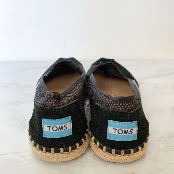 TOMS Classic Black Mesh Slip-On Shoes - Picture 4 of 5